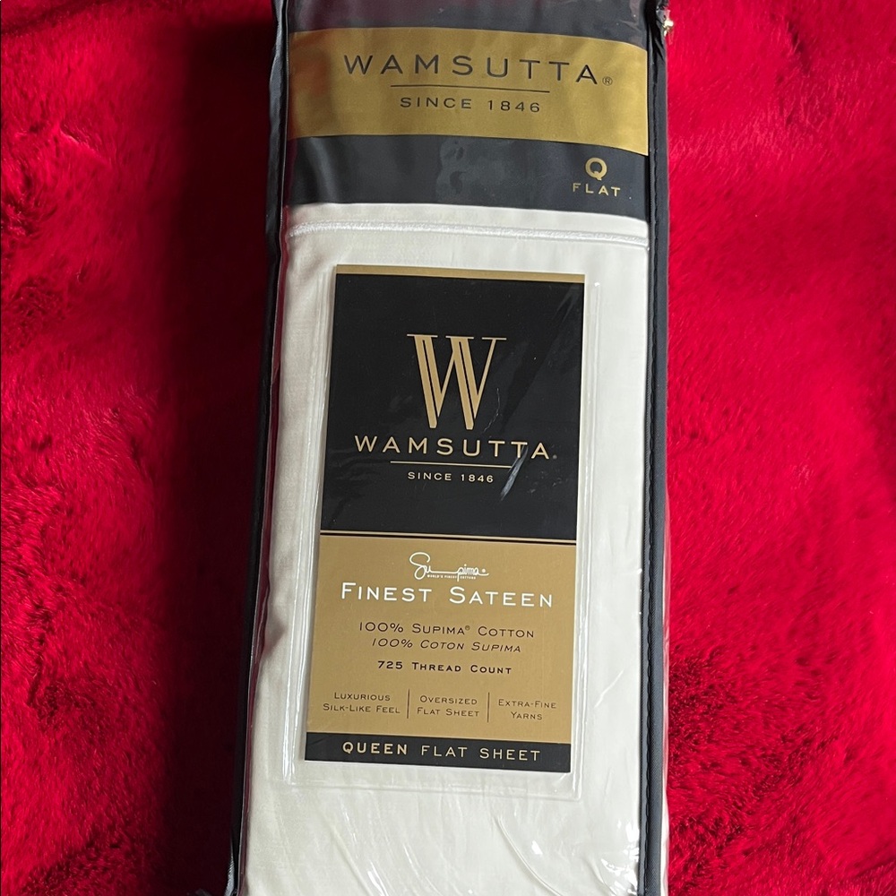 Wamsutta Supima Cotton Ivory Queen flat sheet -725 thread count